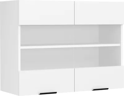 Produktbild von VCM Küchenschrank hängend | Maße ca. H. 60 x B. 80 x T. 31 cm | Hängeschrank mit zwei Drehtüren | Küchenschrank mit Glas | Küchenmöbel – Fasola