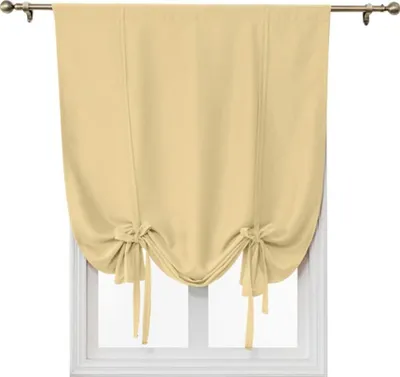 Image de Topchances Rideaux pour fenêtres, Unicolore Opaque Rideaux courts,Rideau roman court pour balcon chambre salon cuisine(Beige, 80 * 120 cm)