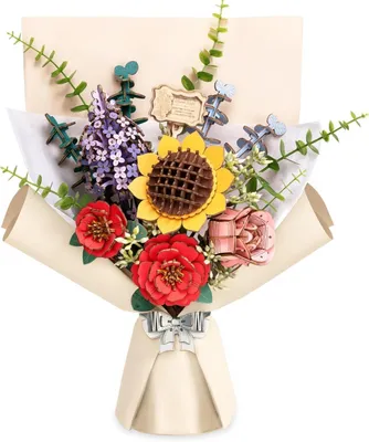 Productafbeelding van 3D-houten puzzel voor volwassenen met kunstbloemen