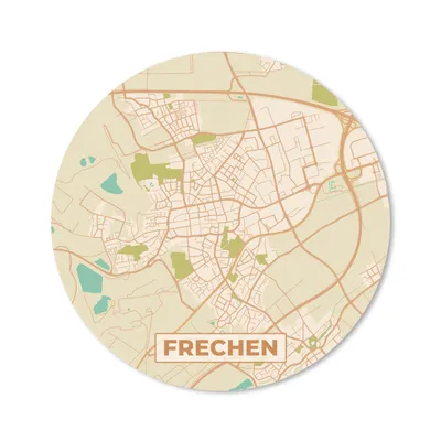 Produktbild von MuchoWow® Mauspad Mousepad Frechen - Karte - Vintage - Stadtplan 50x50 cm - Mousepads - Maus Mat - Pad - Mausunterlage - Vinyl