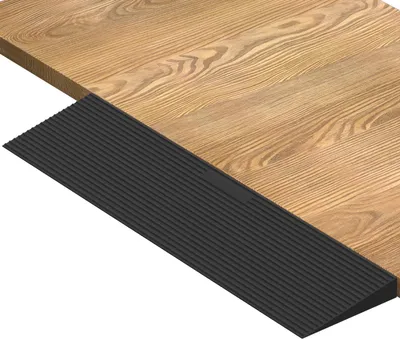 Produktbild von Rampenschwellenprofil – Auffahrrampe aus Gummi – Barrierefreier Zugang – Rutschfeste Oberfläche – 90 x 15 x 2,5 cm – Schwarz