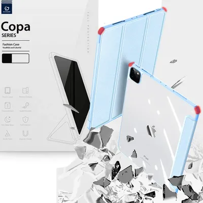 Image de Dux Ducis Copa Case pour iPad Pro 11" 2020, iPad Pro 11" 2018, iPad Pro 11" 2021 Smart Case avec support, bleu