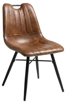 Image de Chaise de restaurant en SIMILI CUIR Marron pour Interieur