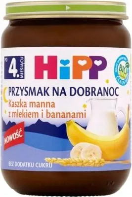Obrázok produktu pre HiPPKaszka dla dzieci manna z mlekiem i bananami po 4 miesiącu 190 g