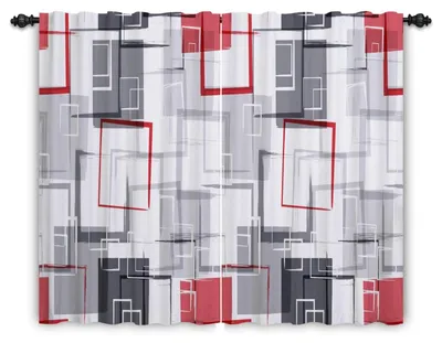 Obrázok produktu pre Solidchoice – Geometrické závesy do obývačky, 2 kusy