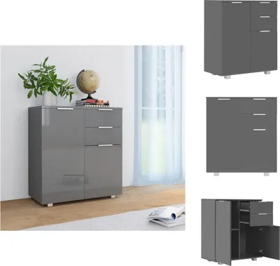 Produktbild von vidaXL Sideboard Hochglanz-Grau 71x35x80 cm Holzwerkstoff -  Sideboards