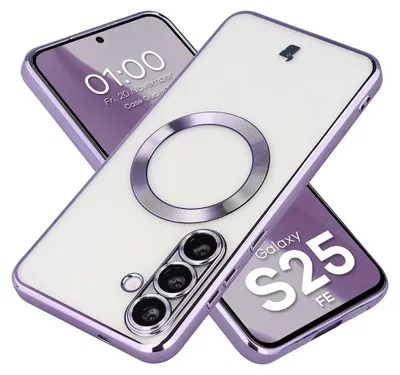 Produktbild von Handyhülle mit Kameraschutz und Magnetring für Galaxy S25 FE, Bizon Case GuardO, Transparent-Violet