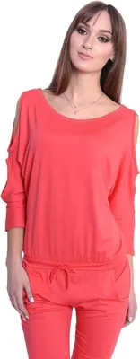 Produktbild von Damen Jumpsuits Sportlich Elegant 3/4 Arm ; Koralle/L/XL 40/42