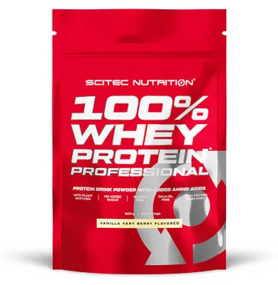Image de Whey protéine - Scitec Nutrition - 100% WHEY PROFESSIONAL (500G) - Saveur Vanille Fruits Rouges