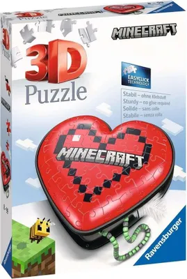 Produktbild von RAVENSBURGER 3D-Puzzle Herz von Minecraft 54 Teile