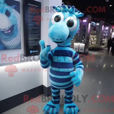 Produktbild von Blaues REDBROKOLY Zebra-Maskottchenkostüm mit Rollkragen und Beanie
