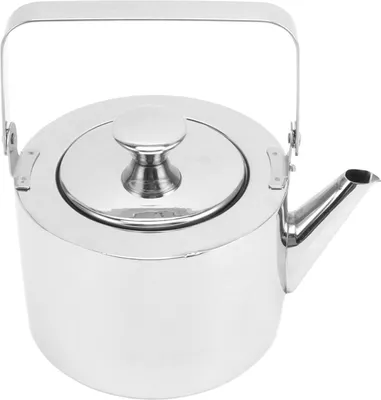 Image de Bouilloire en acier inoxydable avec passoire, bouilloire sifflante en métal épais avec poignée ergonomique pour tous types de cuisinières, petite, 1 l