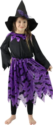 Image de RAPPA Costume de sorcière pour enfants avec chauve-souris et chapeau (S) e-packaging
