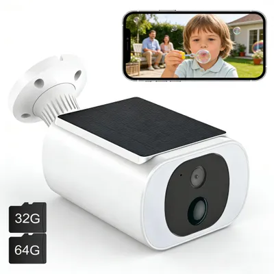 Produktbild von 4MP/2K Solar Akku Funk Überwachungskamera Set Außen WLAN CCTV Audio Kamera mit PIR Bewegungsmelder Farb-Nachtsicht