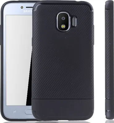 Produktbild von Samsung Galaxy J2 Pro Handyhülle Schutzcase Carbon Optik Bumper Schwarz