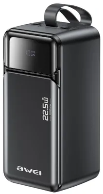 Obrázek produktu pro Powerbank Awei PA-106, 50000 mAh, 22,5W PD, 3x USB-C, černý