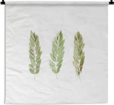 Produktbild von MuchoWow® Wandteppich Wandbehang Tropisch - Blätter - Weiß 150x150 cm Tapisserie Dekoration Wandtuch - Wohnaccessoires - Modernes