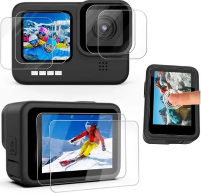 Produktbild von Set mit 6 gehärteten Glas-Bildschirmfolien und Linsen für GoPro Hero 12 11 10 9