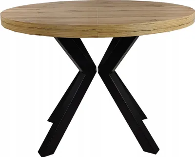 Obrázek produktu pro Kulatý skládací stůl METALL X WOTAN OAK Ø100/200