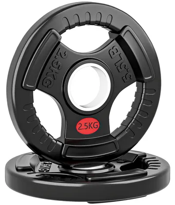 Immagine prodotto di SunvelloSet di Dischi Pesi 2x2.5 kg con Foro da 5 cm e 3 Impugnature, Acciaio con Rivestimento in Plastica, Nero