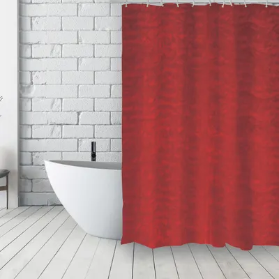 Produktbild von MSV Duschvorhang aus Polyester, 180 x 200 cm, Marianne, Rot, 200 x 180 cm