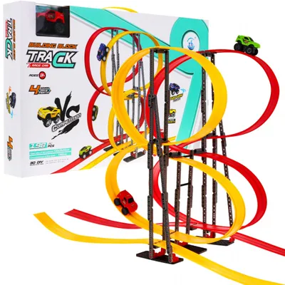 Image de Circuit extrême Pour enfants à partir de 3 ans. Circuit à assembler, 198 pièces. + 2 Voitures Avec Aimant