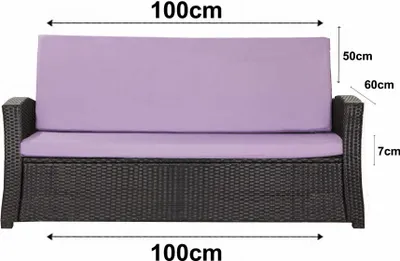Immagine prodotto di Cuscini per panchina da giardino 100x60x50cm Seduta con schienale, cuscino per mobili da giardino cuscino per altalena da giardino Viola, cuscino per esterno-Slim