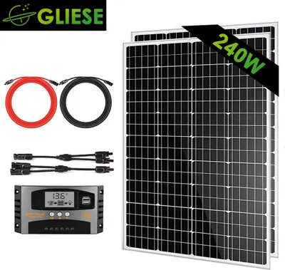 Produktbild von 240W Solarpanel: Energieautarkie für Zuhause – Clean Power aus Sonne, Wasserdicht Monokristallines Solarmodul Solarpanel Kit