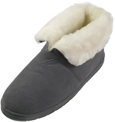 Produktbild von Harrys-Collection Uni Boots Lammfell Hausschuhe, dunkelgrau, 42