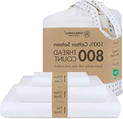 Produktbild von Bettwäsche-Set aus Baumwolle - Nachtschönheit - 800-Grad-Waschbarkeit - Satin - Doppelgröße - Weiss