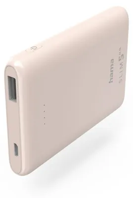 Produktbild von Hama Power Pack SLIM 5HD 5000mAh, Hellrosa