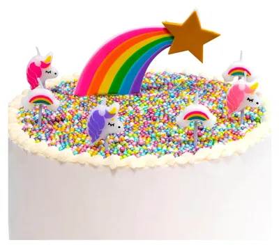 Produktbild von Einhorn-Kuchenkerzen - 6 Stück