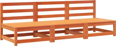 Produktbild von vidaXL Gartensofas ohne Armlehnen 3 Stk. Wachsbraun Massivholz Kiefer