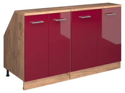 Produktbild von Dachschrägenschrank-Set Vicco Rion Rot Hochglanz 140 cm 2er Set Schrankkorpuss 60 cm Tiefe, Model 60256