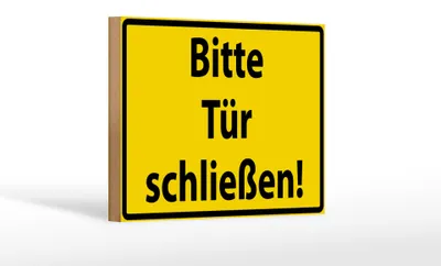Produktbild von Holzschild Warnschild 18x12cm Bitte Tür schließen