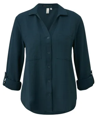 Produktbild von s.Oliver 2175165.5820.38, Bluse, Erwachsener, Weiblich, Blau, Langärmlig, Regular fit