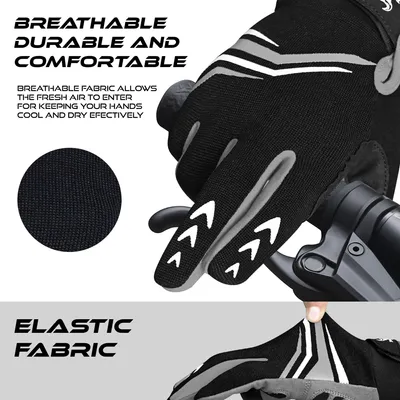 Imagen del producto de Guantes para bicicleta de cobertura total, con acolchado, antideslizantes, transpirables, talla L, para bicicleta de montaña