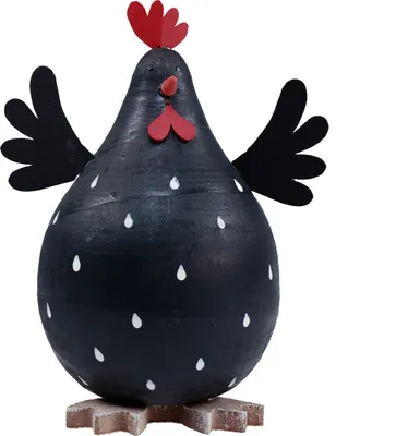 Produktbild von Deko Huhn Schwarz Holzdeko Henne Osterdeko Tischdeko 13cm
