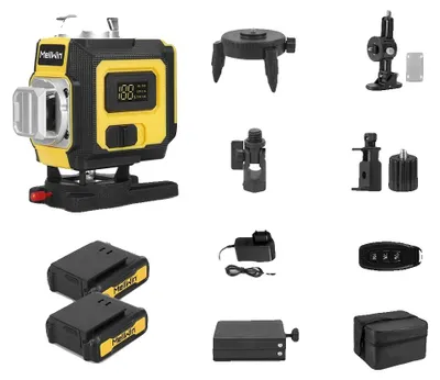 Zdjęcie produktu dla Niwelator laserowy, 16 linii, zdalne sterowanie przez aplikację, zestaw 2 baterii