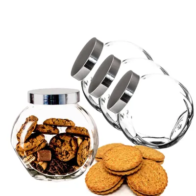 Produktbild von BigDean 3er Set 2 Liter Bonbonglas mit Schraubdeckel - Candy-Glas groß - Für Süßigkeiten, Kekse, Mehl-Aufbewahrung & Gewürze -  Germany
