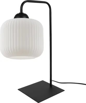 Obrázek produktu pro Stolní lampa Riffle černá 1 světlo skleněný bílý válec E27