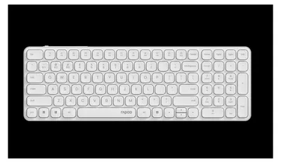Produktbild von Rapoo E9310M, Volle Größe (100%), Kabellos, RF Wireless + Bluetooth, QWERTZ, Weiß