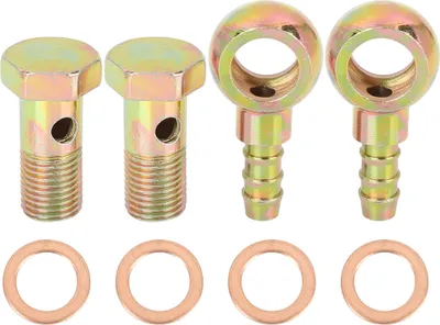 Image de 2 Sets 12mm Diamètre Banjo Boulon Rondelle Kit Métal pour Moto Voiture