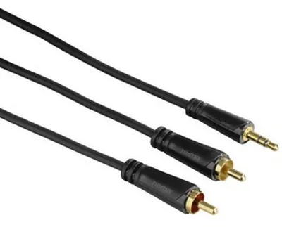 Produktbild von Hama 3m 2 x RCA - 3.5mm m/m Audio-Kabel Schwarz