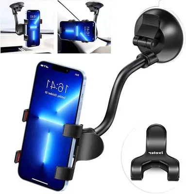 Image de Support de téléphone pour voiture 360°, noir/rouge, pour téléphone portable