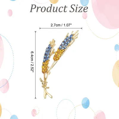 Produktbild von Brosche Damen Strass Weizenohr, Mode Kristall Flagge Das Ohr des Weizens Blumen Brosche Pin Reversnadeln fš¹r Damen Kleid Bouquet Mantel Hut Tasche, Blau/Gelb
