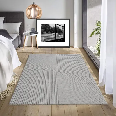 Produktbild von Moderner Kurzflor Teppich Wohnzimmer Schlafzimmer Boho Optik Regenbogen Skandinavisch