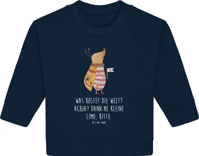 Produktbild von Mr. & Mrs. Panda Organic Baby Pullover Nachtfalter Fähnchen 12. - 18. Monat - French Navy - Geschenk, Süß, Spruch Lustig, Witzig, Käfer, Bullover, Niedlich
