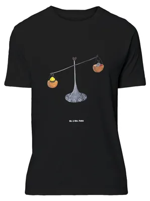Produktbild von Mr. & Mrs. Panda S T-Shirt Sternzeichen Waage - Schwarz - Geschenk, Hummel, Biene, Shirt, Baumwoll, oberteil, Marienkäfer, Tshirt, Gleichgewicht