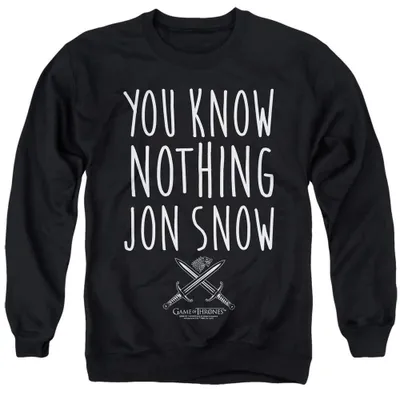 Imagen del producto de Sudadera uni "Game of Thrones" - "You Know Nothing" para hombre/mujer, modelo TV39125 (talla S), color
